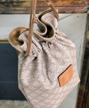 Load image into Gallery viewer, CELINE Macadam Drawstring Mini bag Pouch Beige Vintage Old CELINE i8fy24
