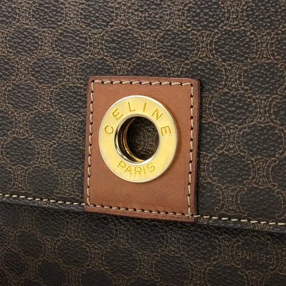 CELINE Macadam 圓形標誌斜背包肩背包棕色復古舊 Celine d438gu