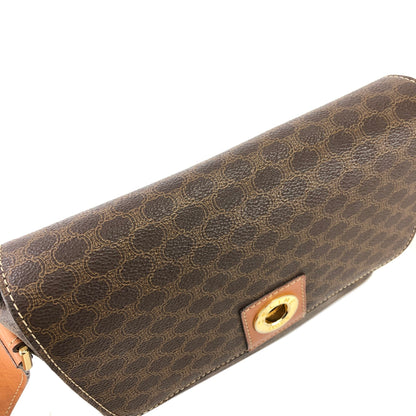 CELINE Macadam 圓形標誌斜背包肩背包棕色復古舊 Celine d438gu