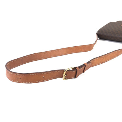 CELINE Macadam 圓形標誌斜背包肩背包棕色復古舊 Celine d438gu