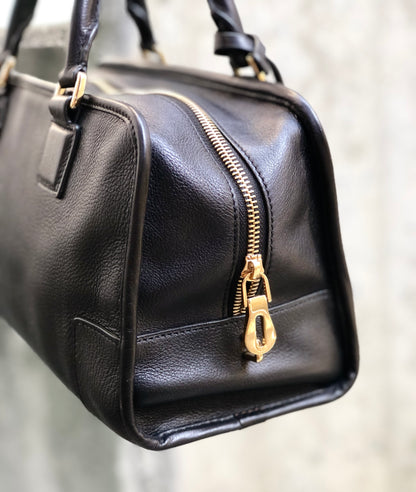 LOEWE Amazona 28 Anagram Bostonbag Handbag Black Vintage frrmrz