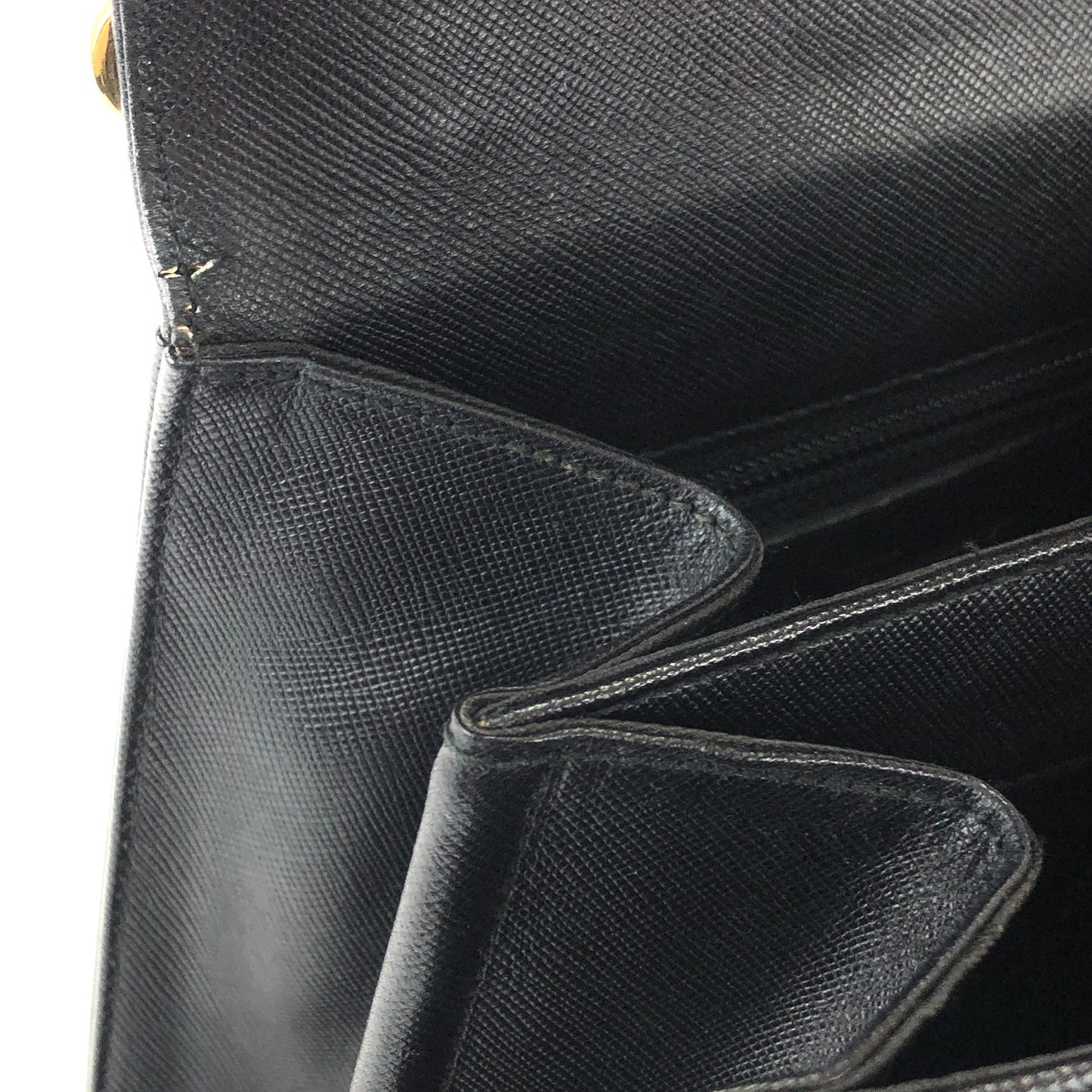 Salvatore Ferragamo Gancini embossed leather Saffiano 2WAY Kelly type shoulder bag black vintage old b6ypdf