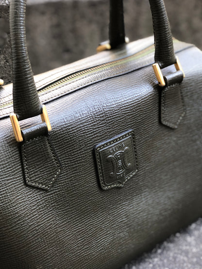 CELINE Blason 壓紋波士頓包款 卡其色 復古 舊款 CELINE 32rshv