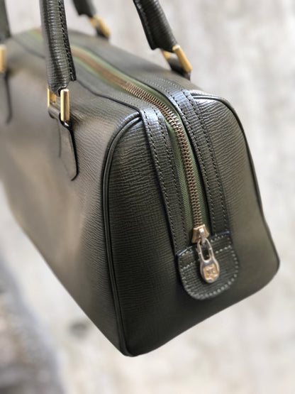CELINE Blason 壓紋波士頓包款 卡其色 復古 舊款 CELINE 32rshv