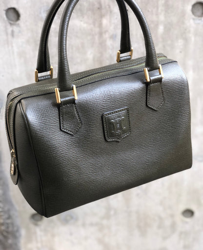 CELINE Blason 壓紋波士頓包款 卡其色 復古 舊款 CELINE 32rshv