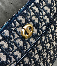 Load image into Gallery viewer, Christian Dior Logo Trotter Oblique Round Jacquard Shoulder bag Navy Vintage Old bpd7zc
