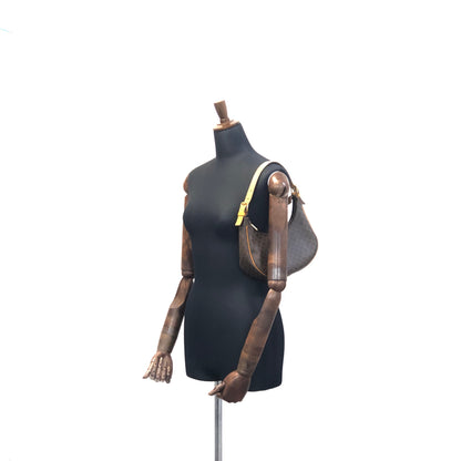 CELINE Macadam Hobo Handbag Brown Vintage Old CELINE 4p6h3b