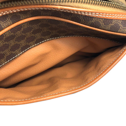 CELINE Macadam Blason Shoulder Bag Brown Vintage Old Celine s42rhm