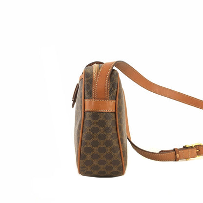 CELINE Macadam Blason Shoulder Bag Brown Vintage Old Celine s42rhm