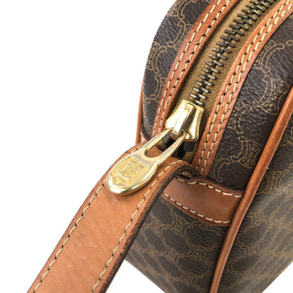 CELINE Macadam Blason Shoulder Bag Brown Vintage Old Celine s42rhm