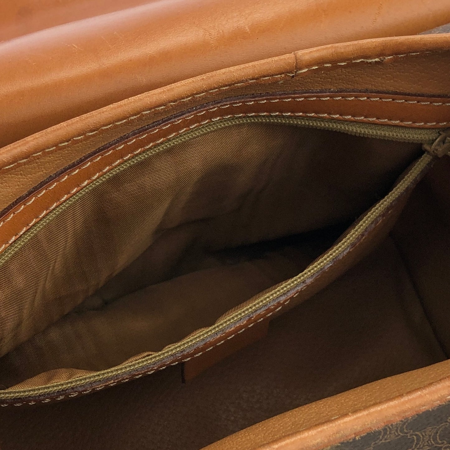 CELINE  Macadam Triomphe Brazon PVC x Leather Box Mini Bag Handbag Brown Old Celine Vintage mrfyri