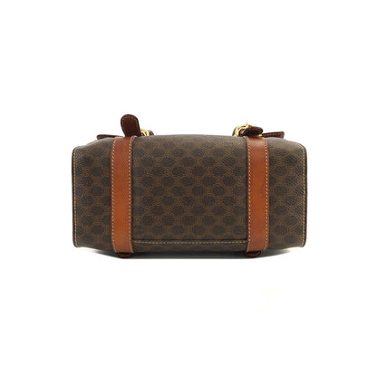 CELINE  Macadam Triomphe Brazon PVC x Leather Box Mini Bag Handbag Brown Old Celine Vintage mrfyri