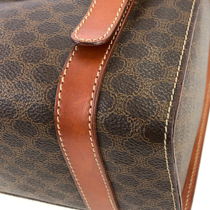 CELINE  Macadam Triomphe Brazon PVC x Leather Box Mini Bag Handbag Brown Old Celine Vintage mrfyri