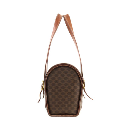 CELINE  Macadam Triomphe Brazon PVC x Leather Box Mini Bag Handbag Brown Old Celine Vintage mrfyri