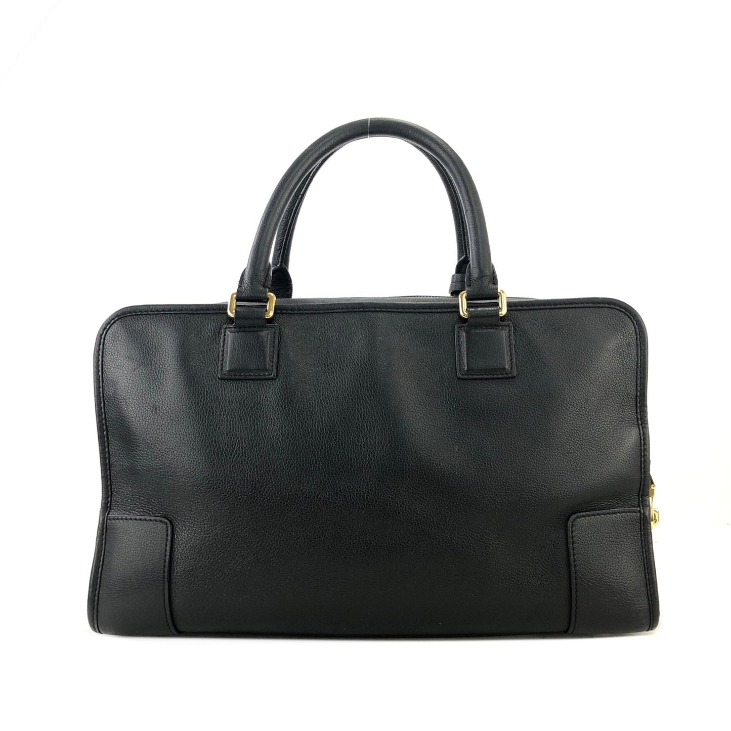 LOEWE Amazona 36 Anagram Bostonbag Handbag Black Cream Vintage 4r2we6