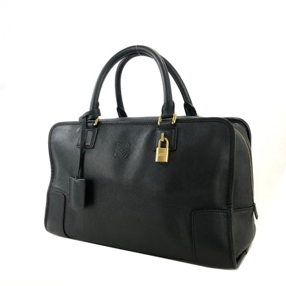 LOEWE Amazona 36 Anagram Bostonbag Handbag Black Cream Vintage 4r2we6