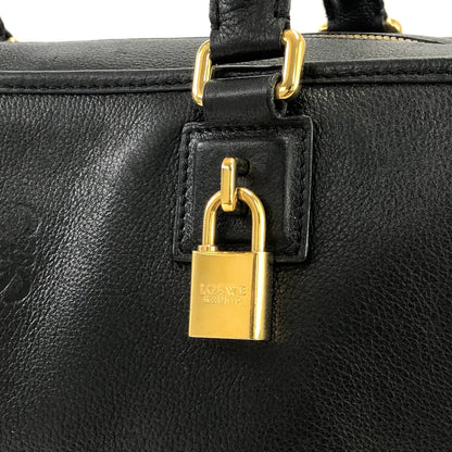 LOEWE Amazona 36 Anagram Bostonbag Handbag Black Cream Vintage 4r2we6