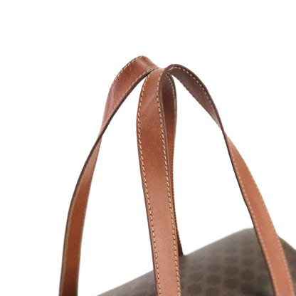 CELINE  Macadam Triomphe Brazon PVC x Leather Box Mini Bag Handbag Brown Old Celine Vintage mrfyri