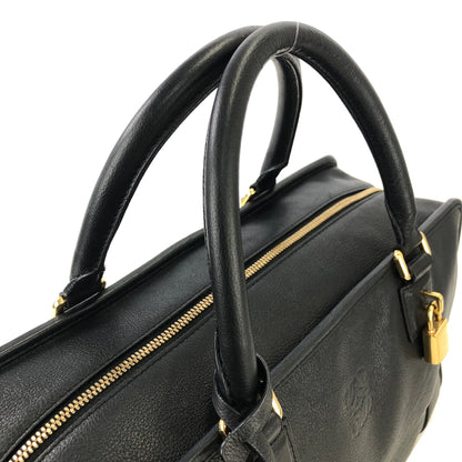 LOEWE Amazona 36 Anagram Bostonbag Handbag Black Cream Vintage 4r2we6