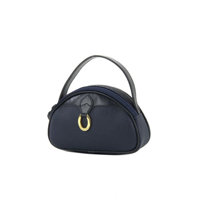 Christian Dior Trotter Oval Logo Motif PVC Leather Micro Mini Bag Handbag Hand Pouch Navy Vintage Old 6imutv