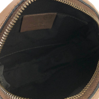 GUCCI Logo Plate GG Canvas Leather Circle Round Mini Bag Pochette Shoulder Bag Beige Brown Vintage Old Gucci fpg7wa