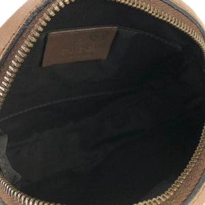 GUCCI Logo Plate GG Canvas Leather Circle Round Mini Bag Pochette Shoulder Bag Beige Brown Vintage Old Gucci fpg7wa
