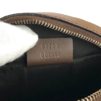 GUCCI Logo Plate GG Canvas Leather Circle Round Mini Bag Pochette Shoulder Bag Beige Brown Vintage Old Gucci fpg7wa