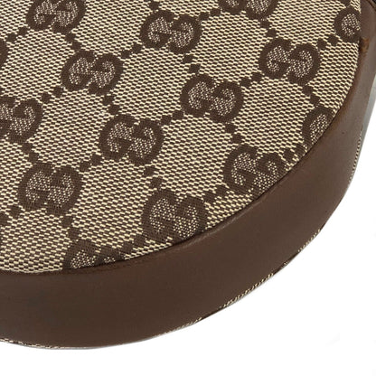 GUCCI Logo Plate GG Canvas Leather Circle Round Mini Bag Pochette Shoulder Bag Beige Brown Vintage Old Gucci fpg7wa