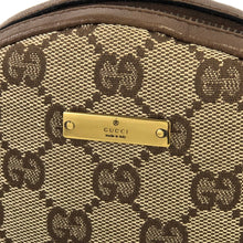 Load image into Gallery viewer, GUCCI Logo Plate GG Canvas Leather Circle Round Mini Bag Pochette Shoulder Bag Beige Brown Vintage Old Gucci fpg7wa
