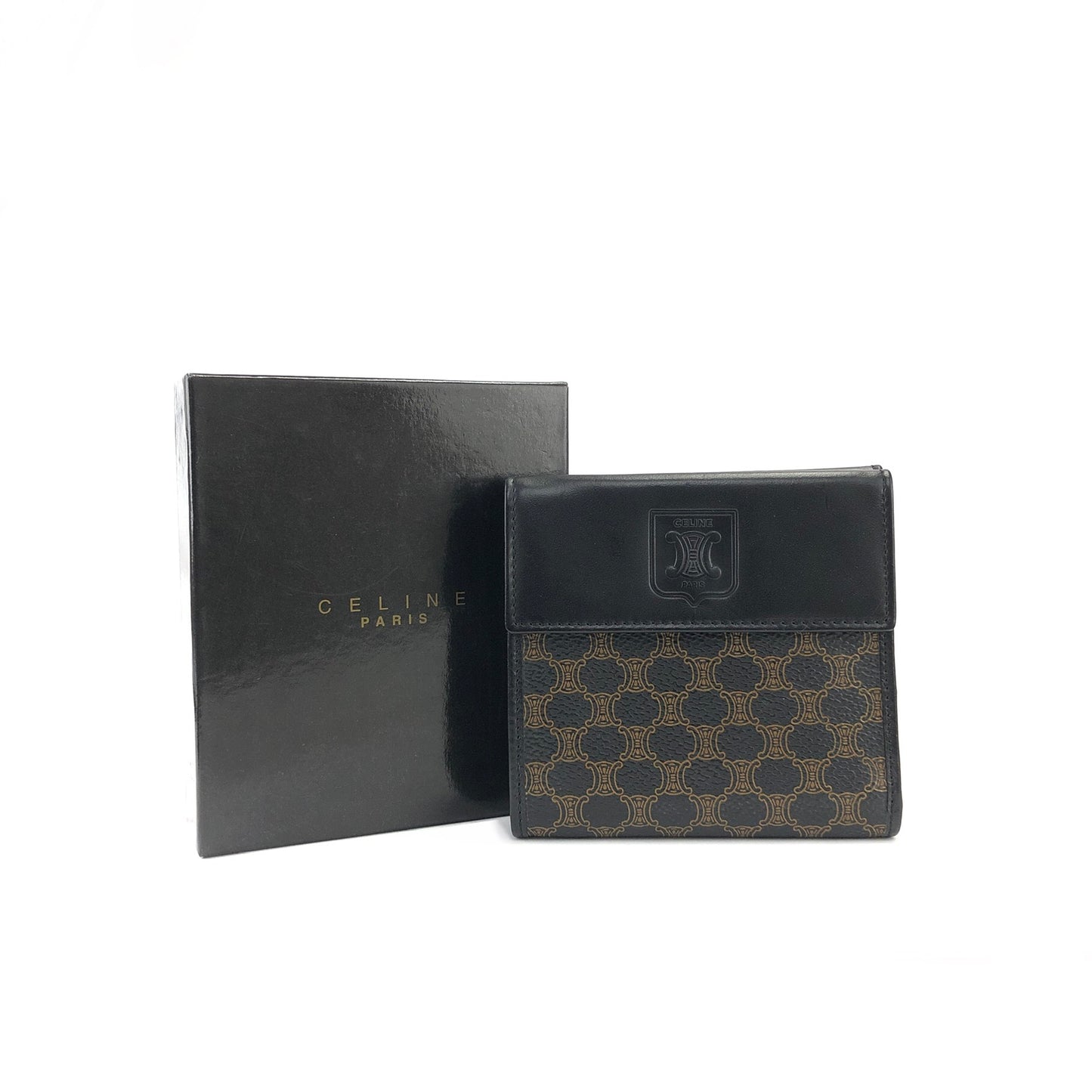 CELINE Macadam Compact Wallet Black Accessories fmk867