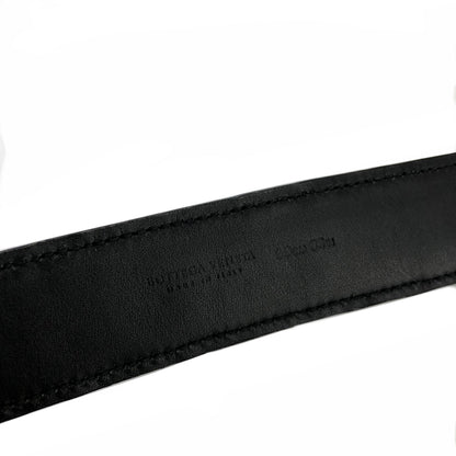 Bottega Veneta Intrecciato Leather Belt Black Vintage Old w8yh2g