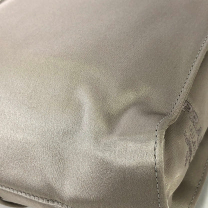 PRADA 標誌緞面迷你手提包袋銀色復古舊款 6aaarg