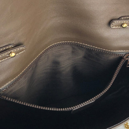 CELINE Blason 斜紋縫線絨面革鏈條斜挎迷你肩包棕色舊款 CELINE Vintage dajnrn
