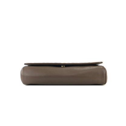 CELINE Blason 斜紋縫線絨面革鏈條斜挎迷你肩包棕色舊款 CELINE Vintage dajnrn