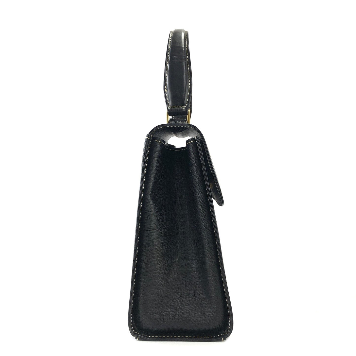 Burberrys Combination leather Classic check Handbag Shoulder bag Black Vintage Old mrz8cx