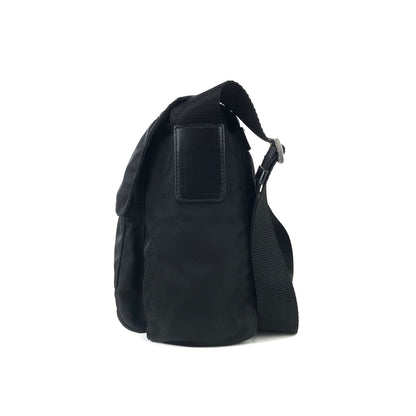 PRADA Triangle logo Nylon Crossbody Shoulder bag Black Vintage szbuau