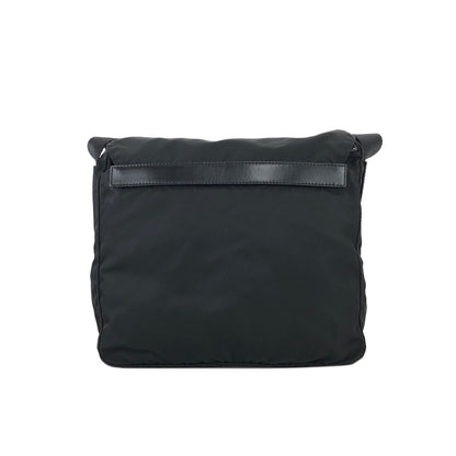 PRADA Triangle logo Nylon Crossbody Shoulder bag Black Vintage szbuau