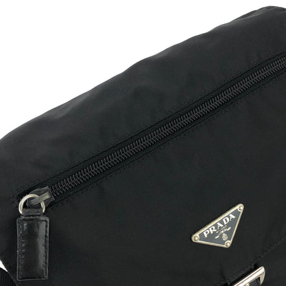 PRADA Triangle logo Nylon Crossbody Shoulder bag Black Vintage szbuau