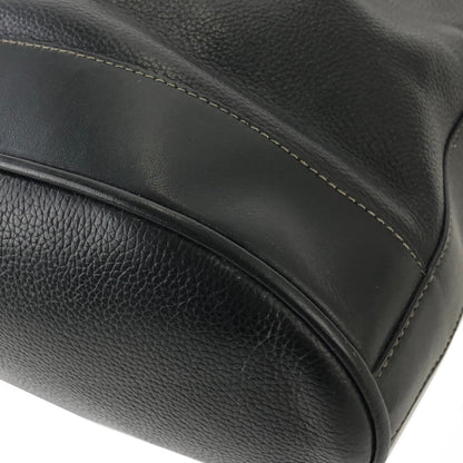 GUCCI GG logo Leather Drawstring Shoulder bag Black Vintage Old Gucci 22ci4h