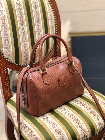 CELINE Blason embossed 2Way Bostonbag Handbag Shoulderbag Brown Vintage Old CELINE 2ungjn