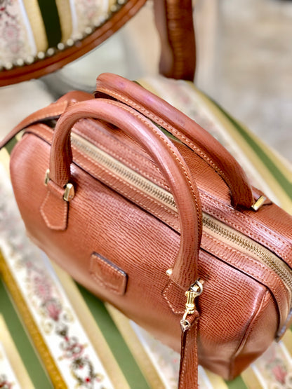 CELINE Blason embossed 2Way Bostonbag Handbag Shoulderbag Brown Vintage Old CELINE 2ungjn