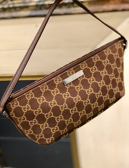 GUCCI GG canvas Hobobag Handbag Brown Vintage Old GUCCI ydxhh2