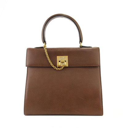 CELINE Mantel Chain Gancini 手提包 棕色 復古 舊款 Celine jhzdh7
