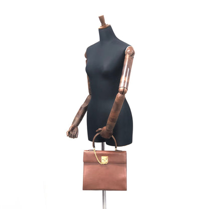 CELINE Mantel Chain Gancini 手提包 棕色 復古 舊款 Celine jhzdh7