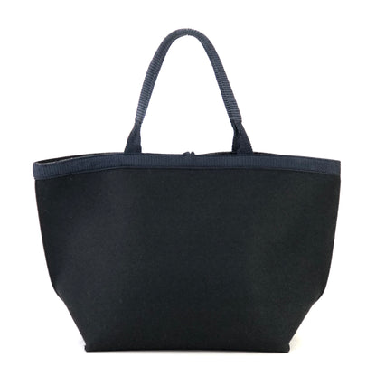 Yves Saint Laurent YSL logo Handbag  Embroidery　Black Navy Vintage Old YSL 4s2ykh