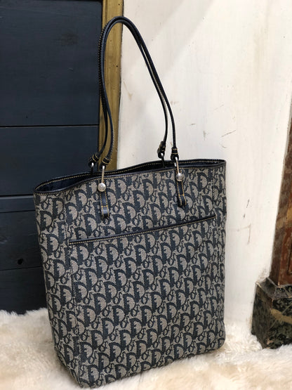 Christian Dior Trotter Jaguar Tote Bag Navy vintage Old rc5wxj