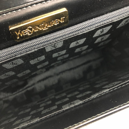 Yves Saint Laurent Embossed logo 2Way Handbag Shoulderbag Black Vintage Old YSL k2vwfa