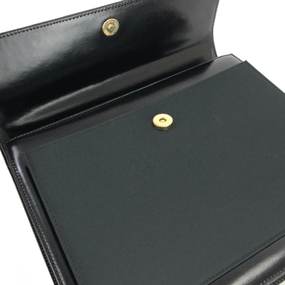 Yves Saint Laurent Embossed logo 2Way Handbag Shoulderbag Black Vintage Old YSL k2vwfa