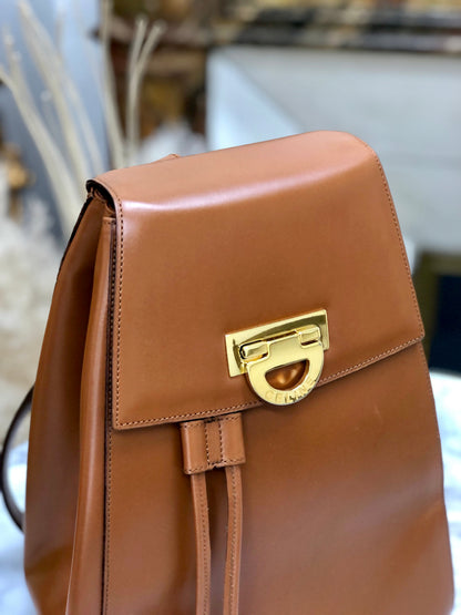 CELINE 馬銜扣皮革背包 駝色 復古 舊款 Celine ryjh2m