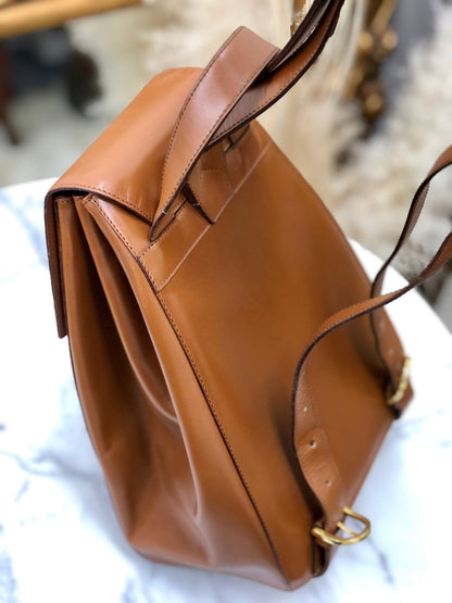 CELINE 馬銜扣皮革背包 駝色 復古 舊款 Celine ryjh2m